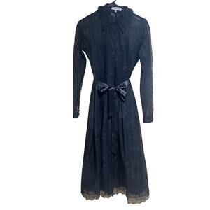 Teri jon black lace midi dress